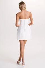 Bobbie | White Embellished Bandeau Mini Dress