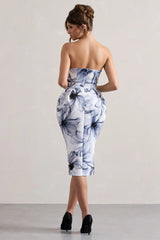 Chateau | Mono Print Bandeau Midi Dress