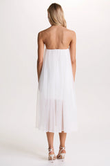 Dreamland | Ivory Sweetheart Corset Mini Dress With Tulle Overlay