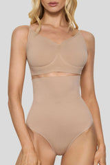 BOOMBA | Beige High-Waisted Thong Shapewear