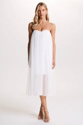 Dreamland | Ivory Sweetheart Corset Mini Dress With Tulle Overlay