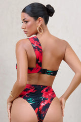 Bowline | Multi Print One Shoulder Knotted Bikini Top