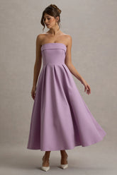 Annalise | Lilac Bandeau Skater Midi Dress