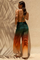 Farretti | Ombre Print Chiffon Wide-Leg Trousers