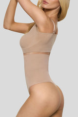 BOOMBA | Beige High-Waisted Thong Shapewear