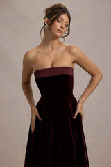 Delray | Port Velvet Bandeau Midi Dress