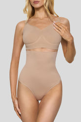 BOOMBA | Beige High-Waisted Thong Shapewear