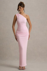 Dalarie | Pink One-Shoulder Gathered Maxi Dress