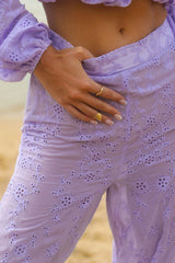 Fantini | Lilac Broidery Wide-Leg Trousers