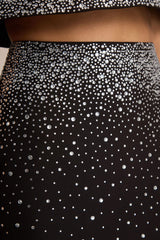 Fabiana | Black Hand-Embellished Maxi Skirt