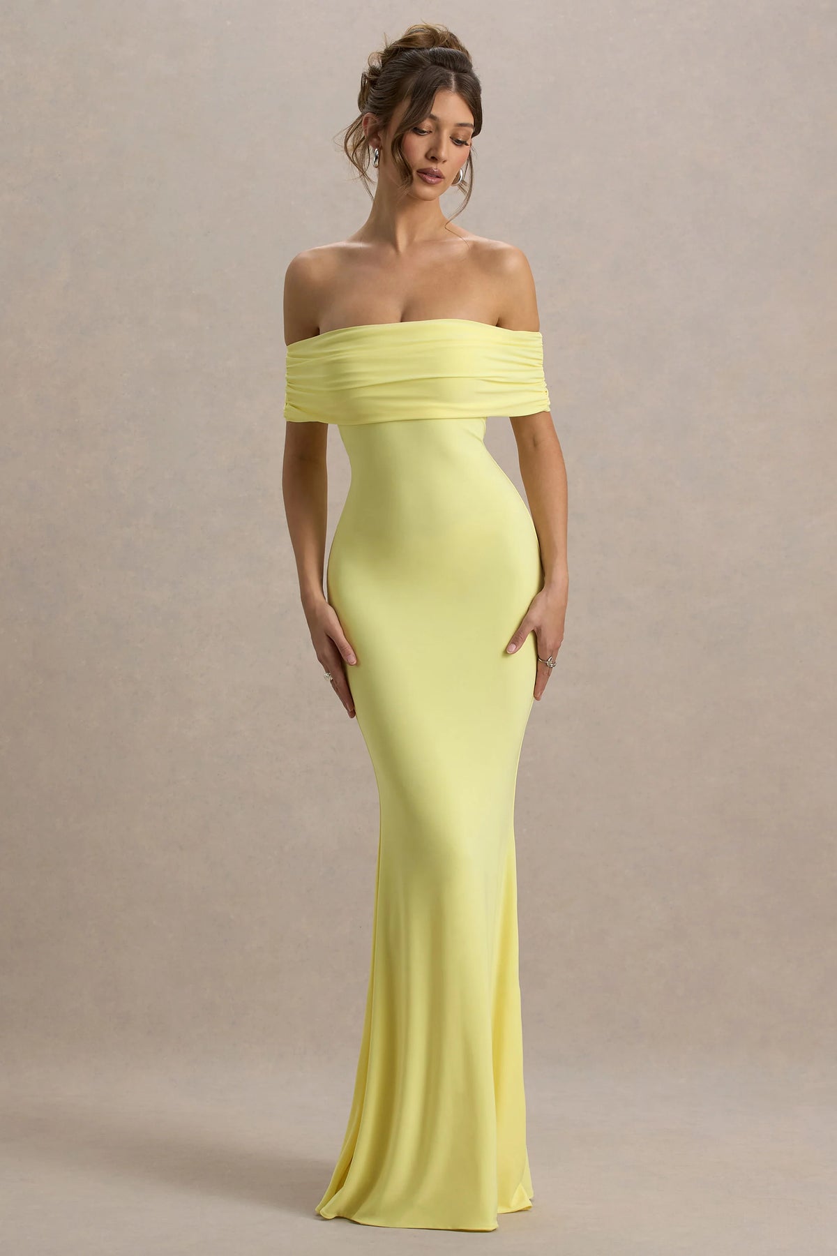 Cloe | Yellow Bardot Maxi Dress
