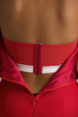 Erica | Red Ruffle Puffball Mini Dress