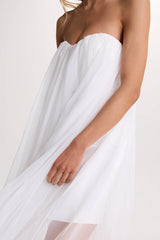 Dreamland | Ivory Sweetheart Corset Mini Dress With Tulle Overlay