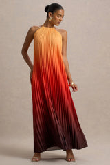 Anacapri | Orange Ombre Halter-Neck Backless Maxi Dress