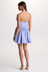Distinguished | Powder Blue Asymmetric Ruffled Mini Dress